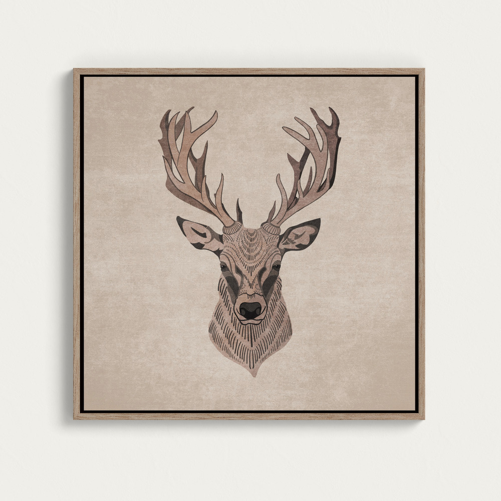 Canvas print - Majestic Stag Profile square canvas motif image