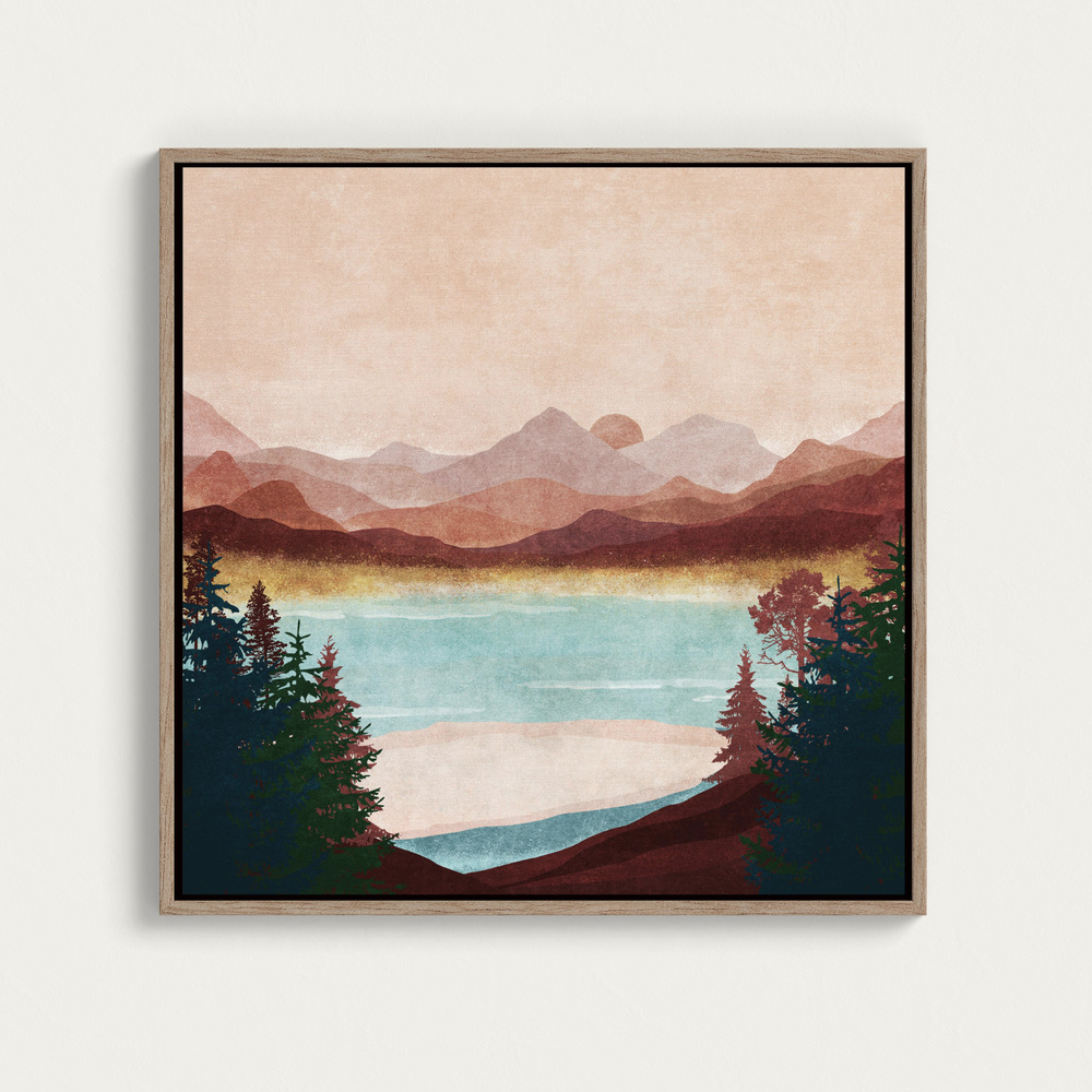 Canvas print - Misty Mountain View square canvas motif image