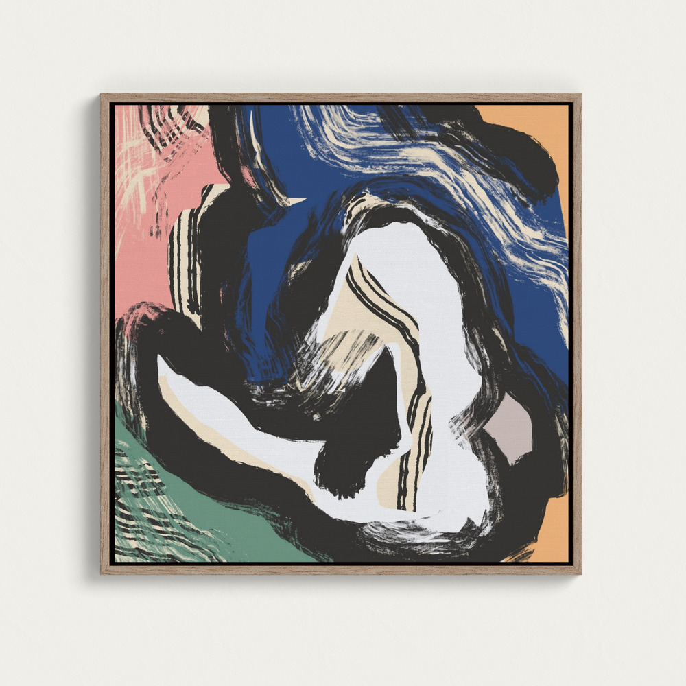 Canvas print - Sitting Nude Bold Abstract square canvas motif image