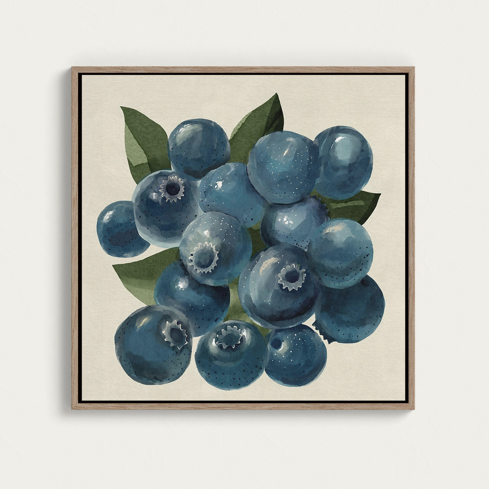 Canvas print - Blueberries over dining table
