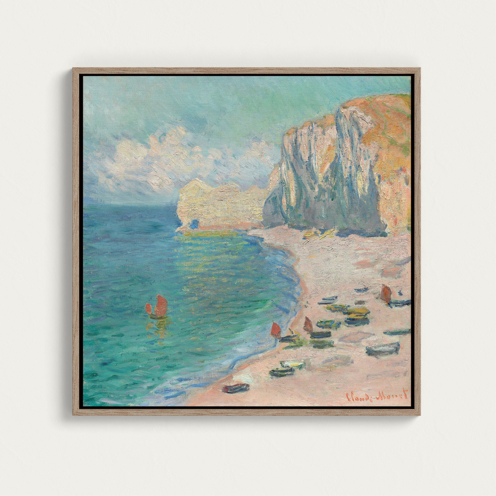 Canvas print - The Beach and the Falaise D'amont (1885) By Claude Monet. over dining table