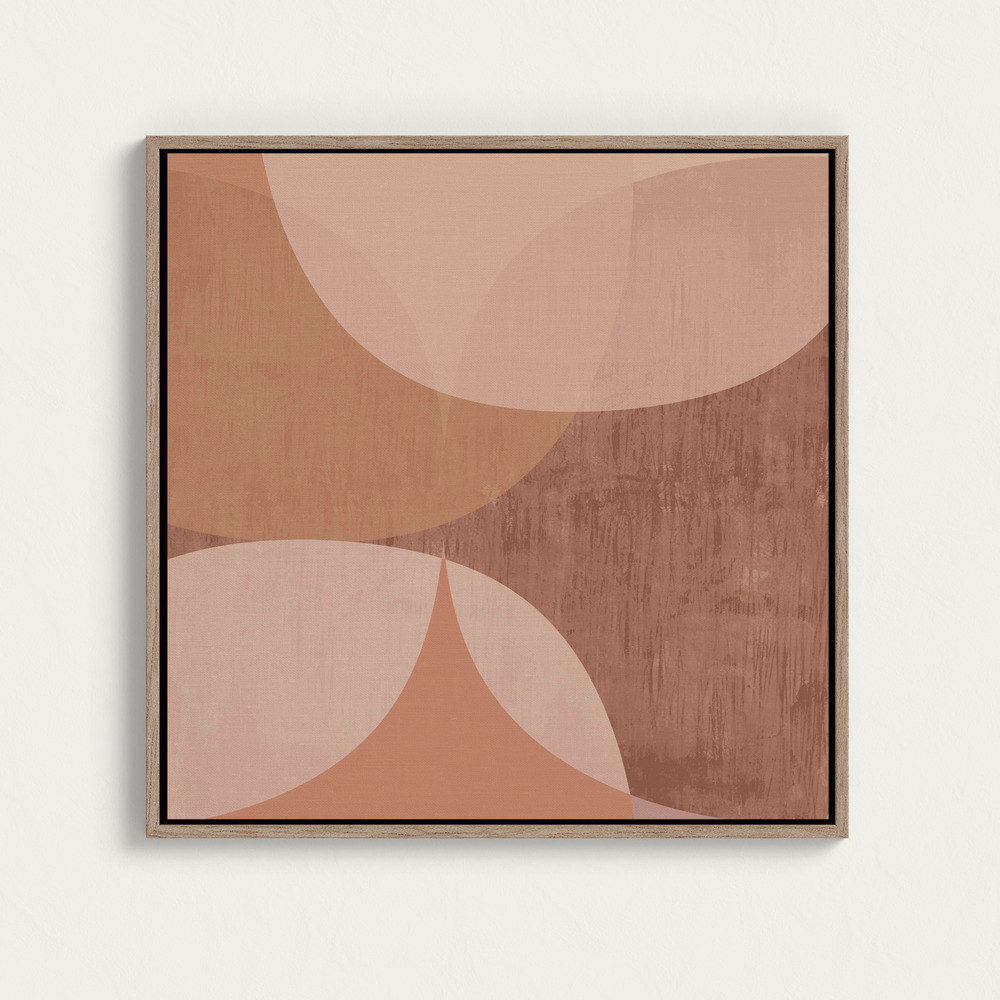 Canvas print - Modern Mocha Abstract Shapes 4 square canvas motif image