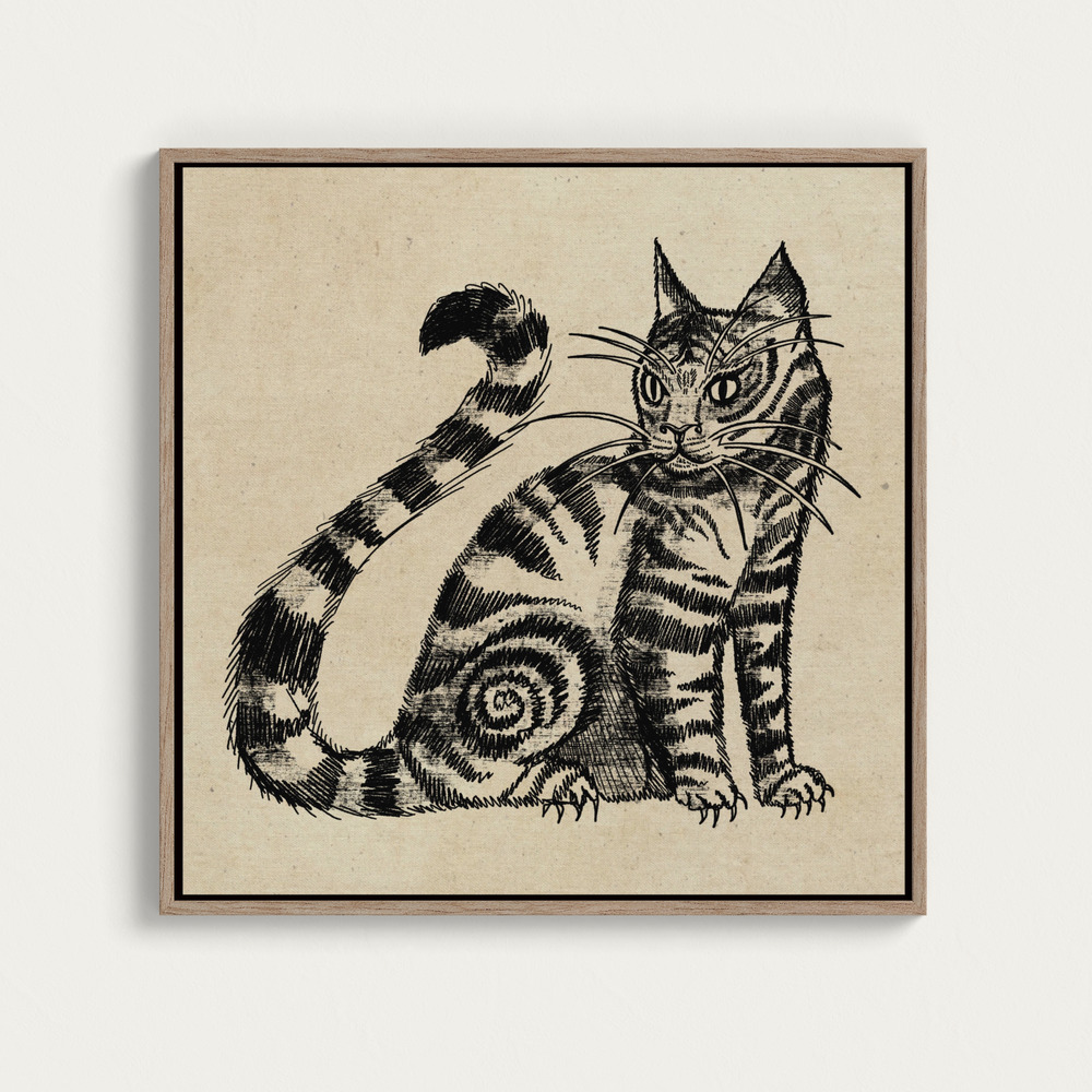 Canvas print -  Striped Cat over dining table