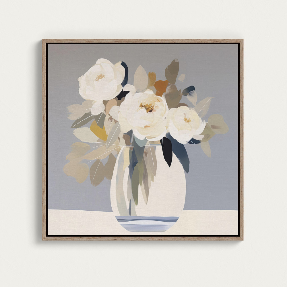 Canvas print - Peonies in a Glass Vase square canvas motif image