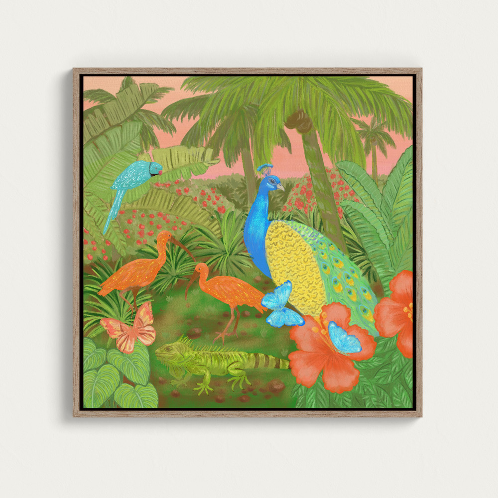 Canvas print - Jungle Paradise Scene square canvas motif image