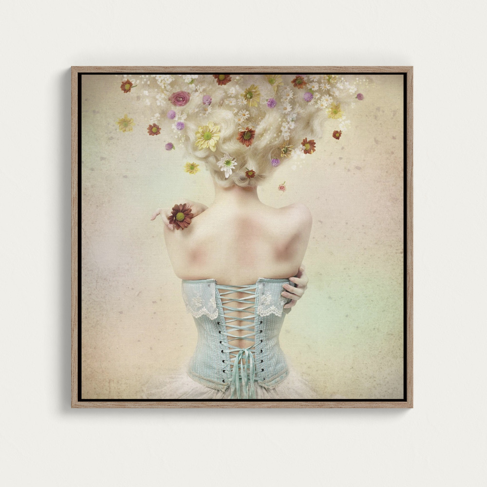 Canvas print - Girl of the flower garden over dining table