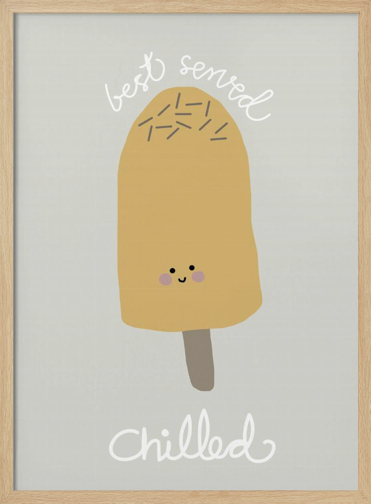 Poster - Chilled Ice Cream natural wood poster frame