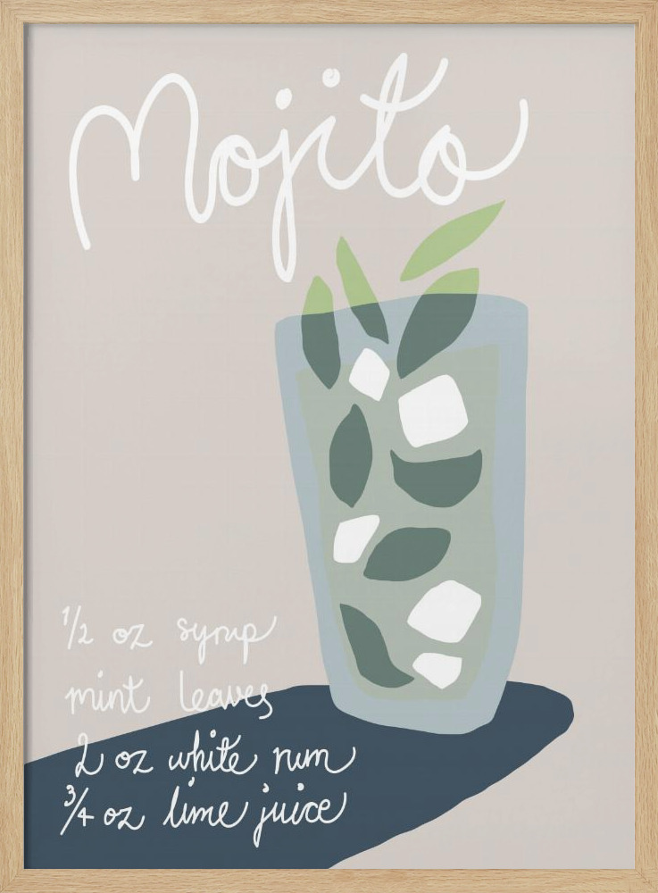 Poster - Mojito natural wood poster frame