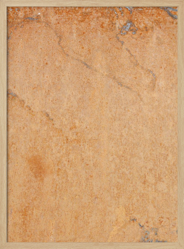Poster - Orange wall natural wood poster frame