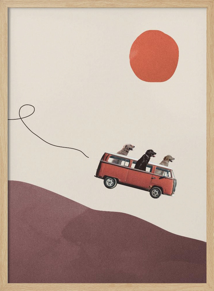Poster - Adventure gang natural wood poster frame