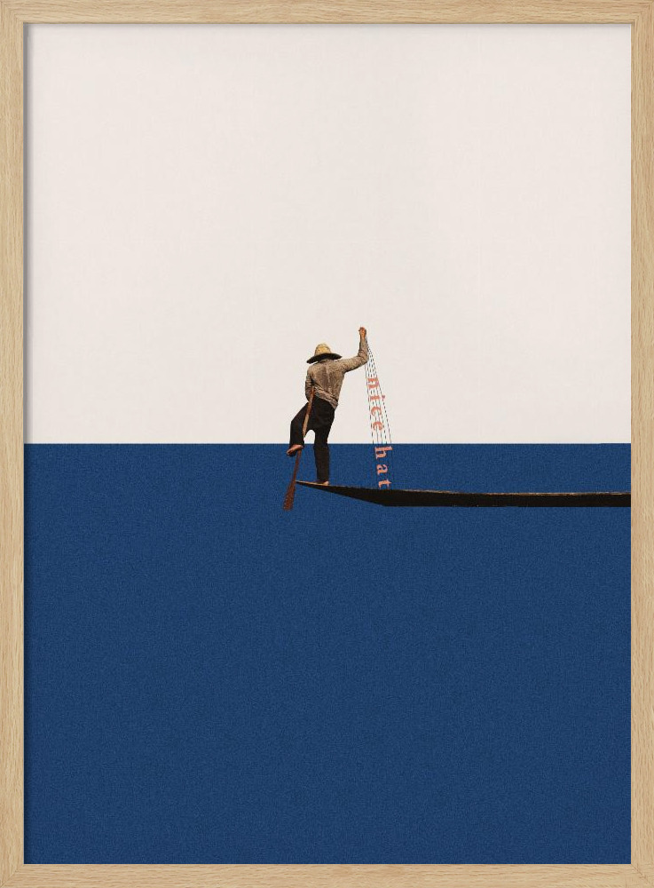 Poster - Fishing for compliments natural wood poster frame