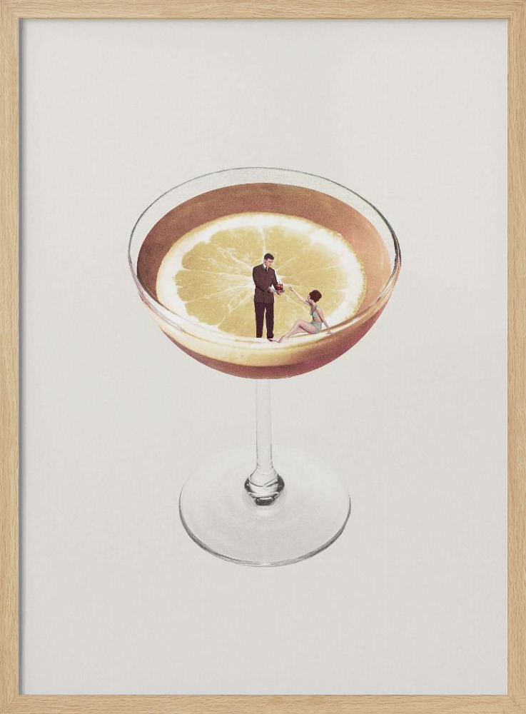 Poster - My drink needs a drink posterframe van natuurlijk hout