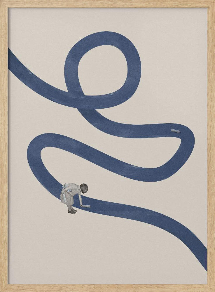Poster - River cleanse posterframe van natuurlijk hout