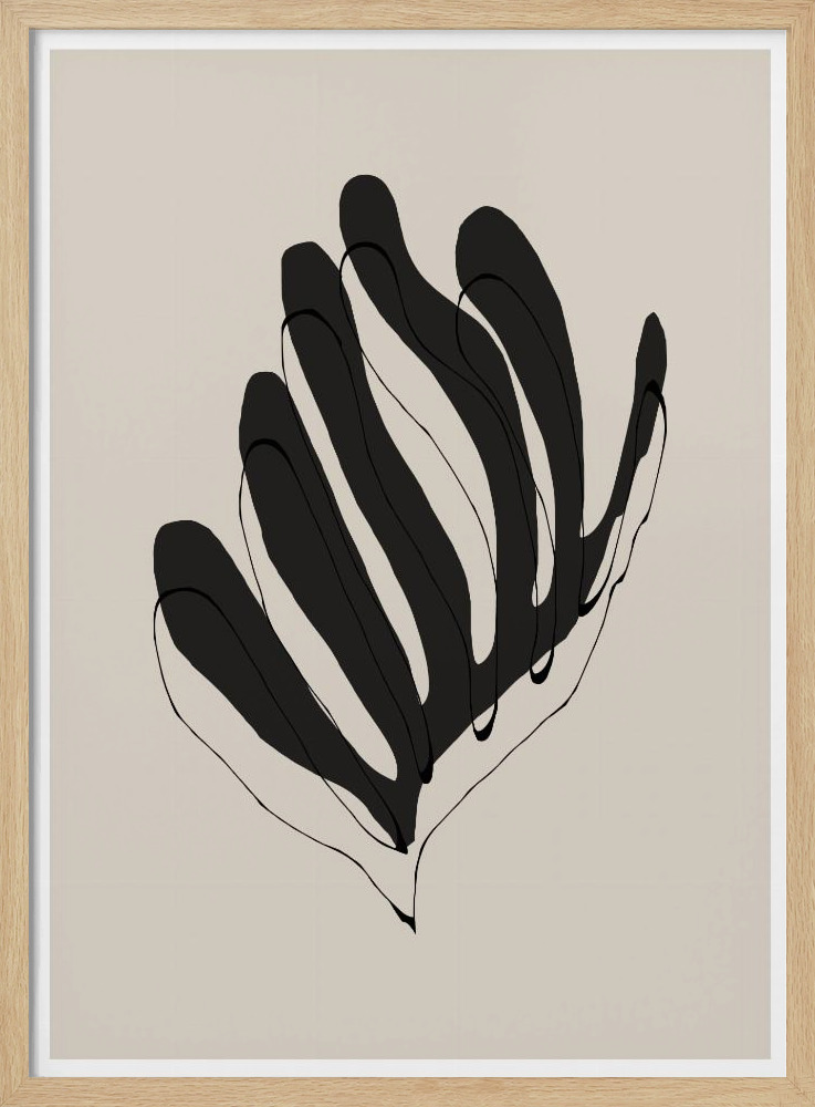 Poster - Modern Flower natural wood poster frame
