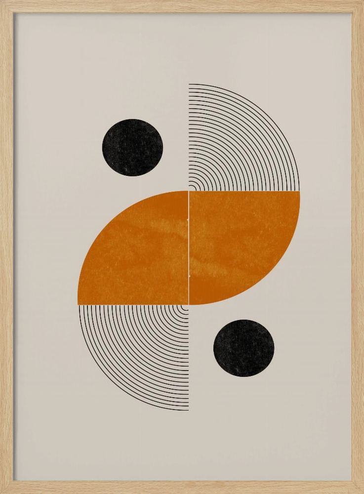 Poster - Retro Shape natural wood poster frame