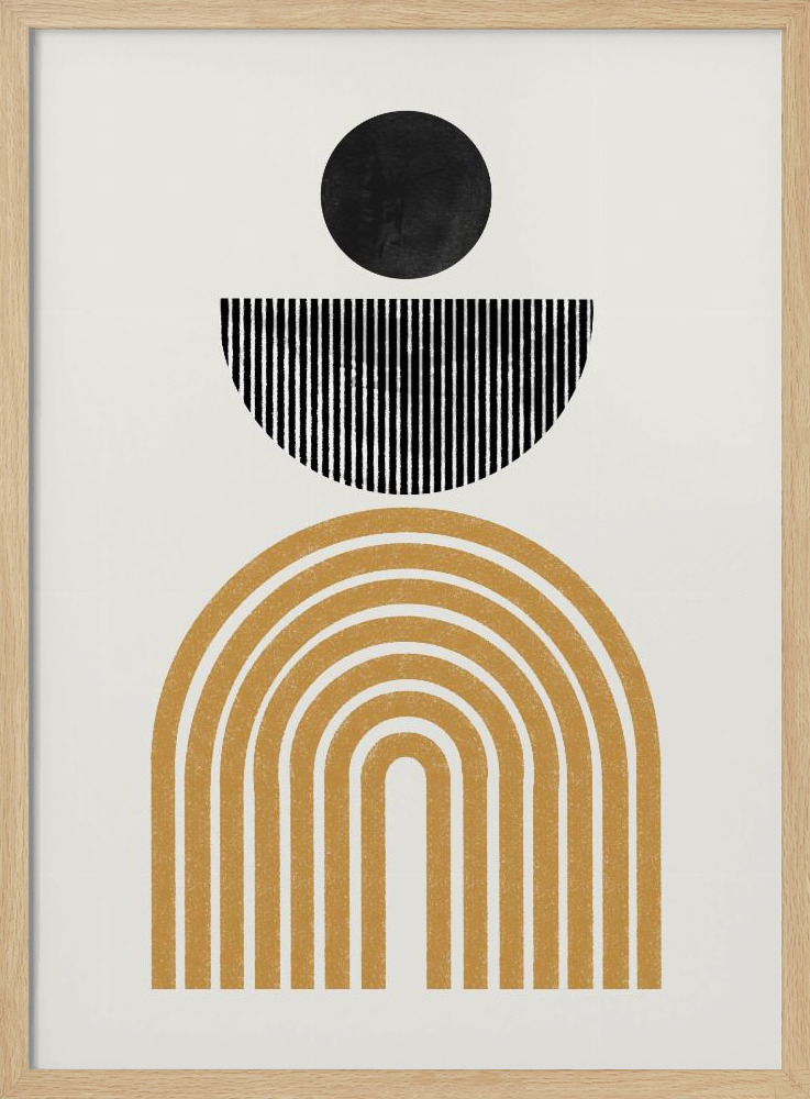 Poster - Midcentury Composition natural wood poster frame