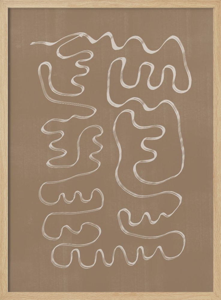 Poster - Abstract Lines No1. posterrahmen aus Naturholz