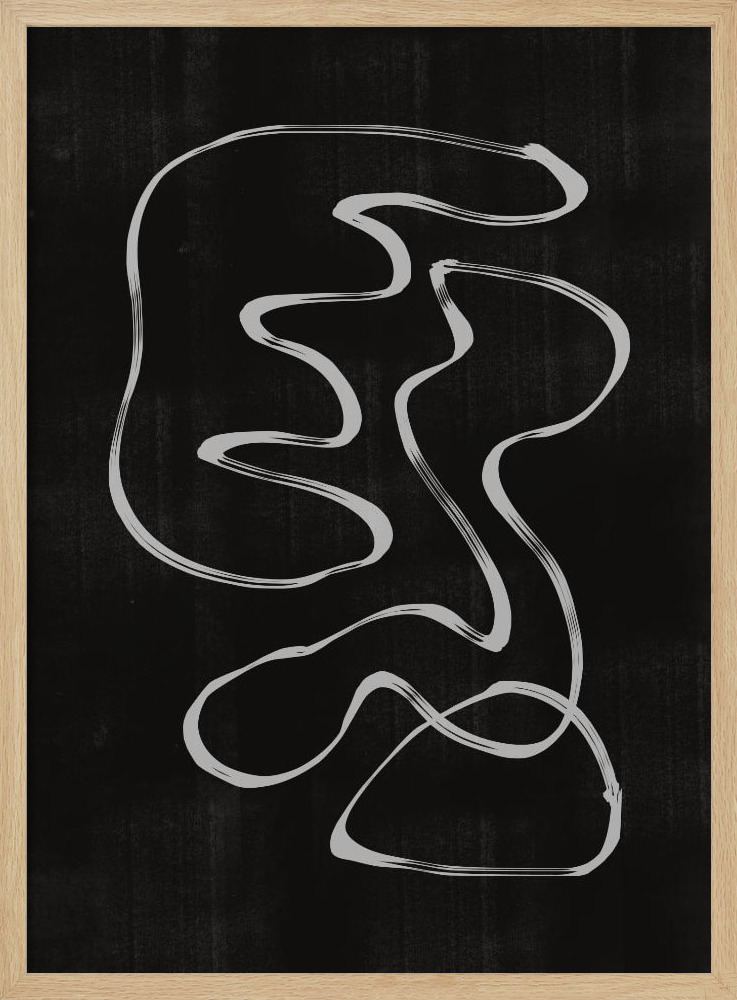 Poster - Abstract Line No3. posterrahmen aus Naturholz