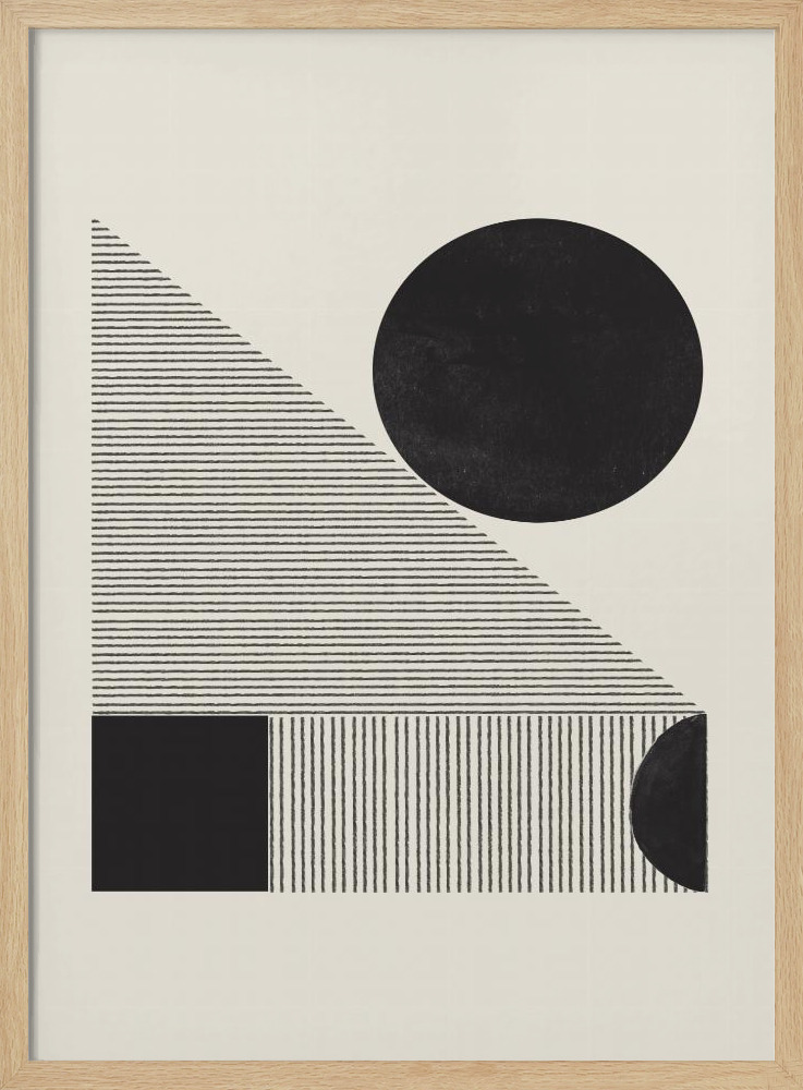 Poster - Composition IX natural wood poster frame