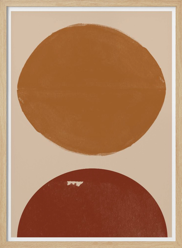 Poster - Burn Orange Composition natural wood poster frame