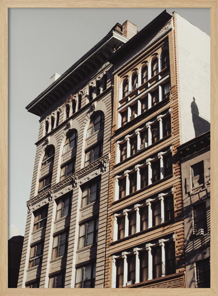 Poster - New York City Building posterframe van natuurlijk hout