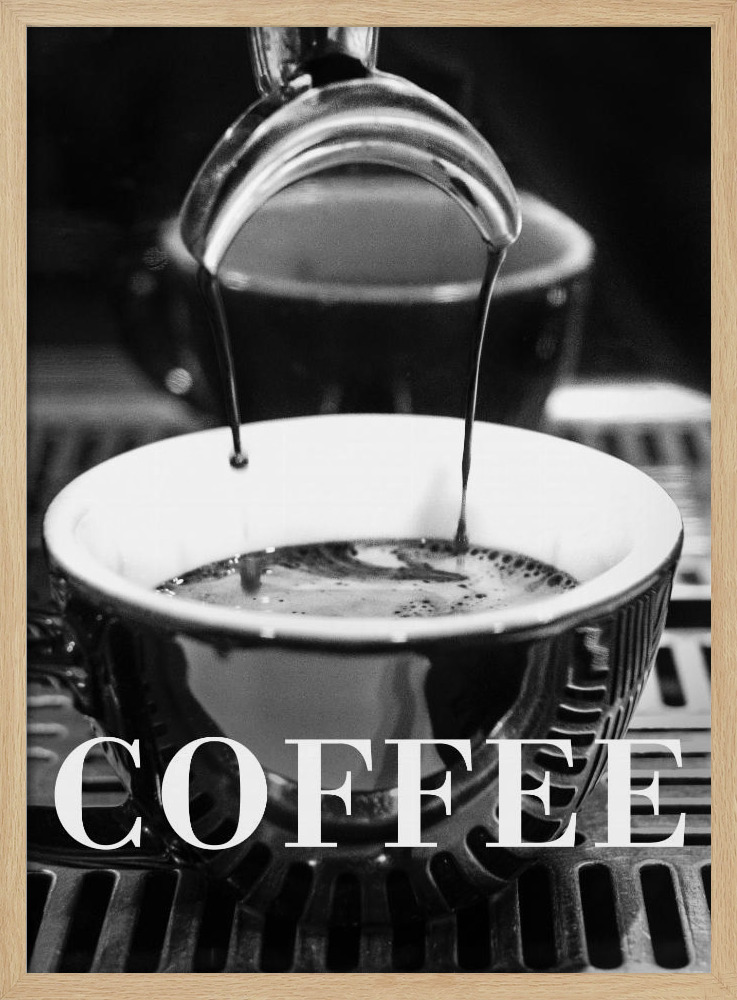 Affiche - Coffee Text 2 cadre de poster en bois naturel