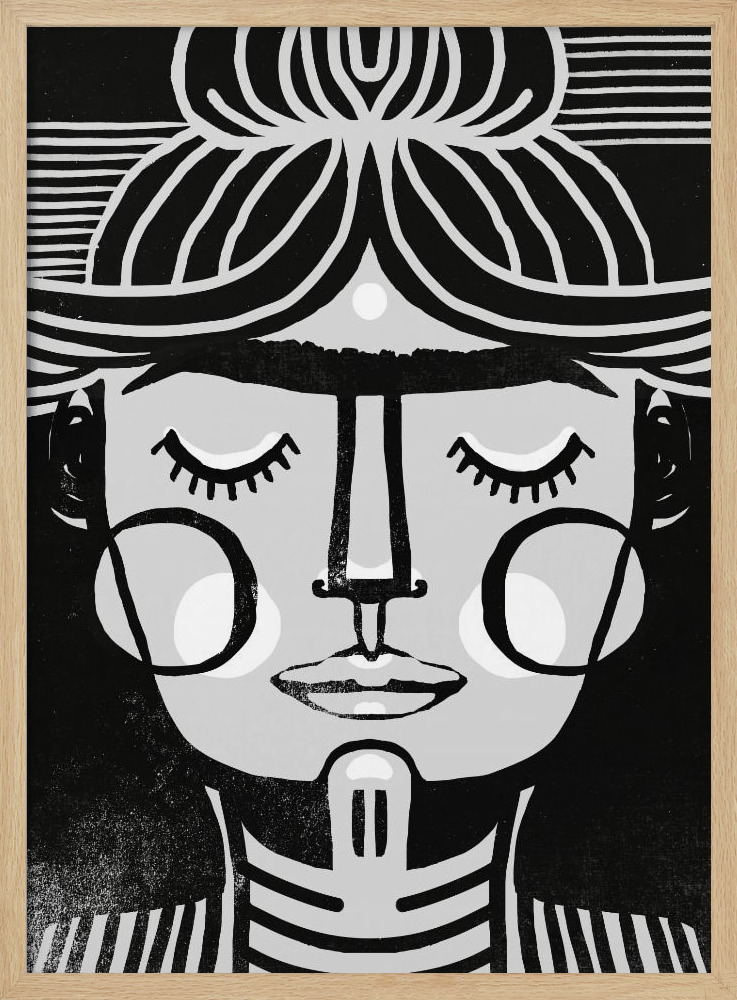 Poster - Dreaming Frida natural wood poster frame