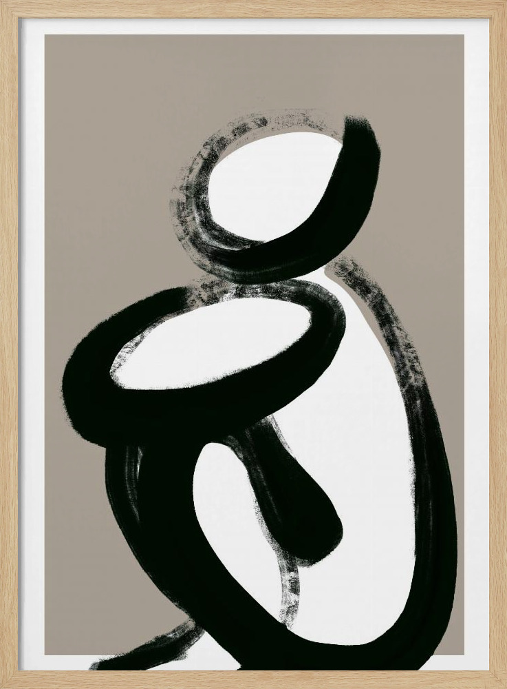 Poster - Sit And Wait natural wood poster frame