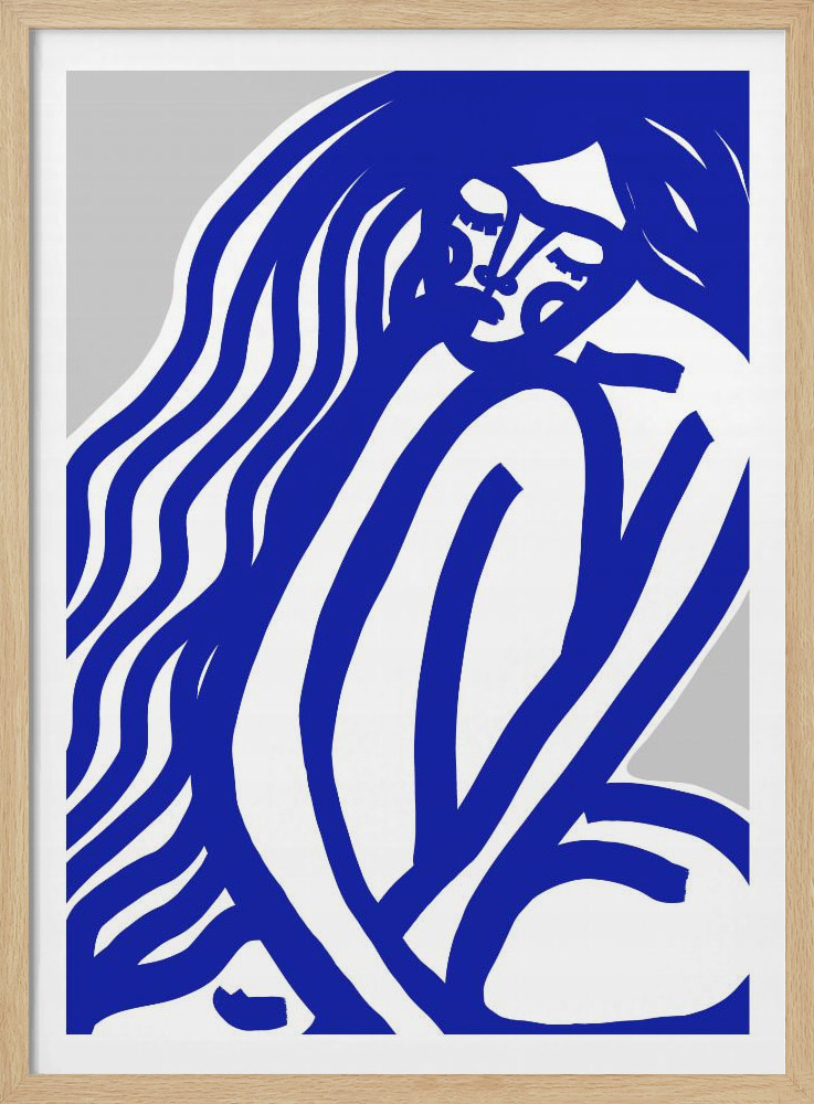 Poster - The Silence (Blue) natural wood poster frame