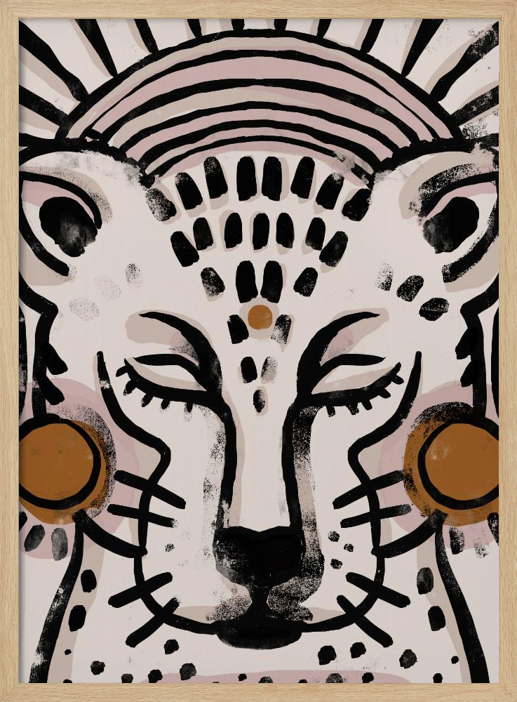 Juliste - Tiger (Light Version) luonnollinen puu julisteen kehys