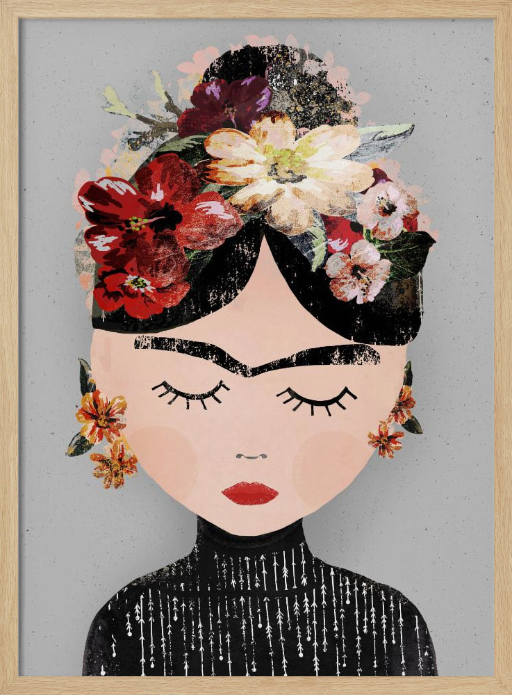 Poster - Frida (Special Edition) natural wood poster frame