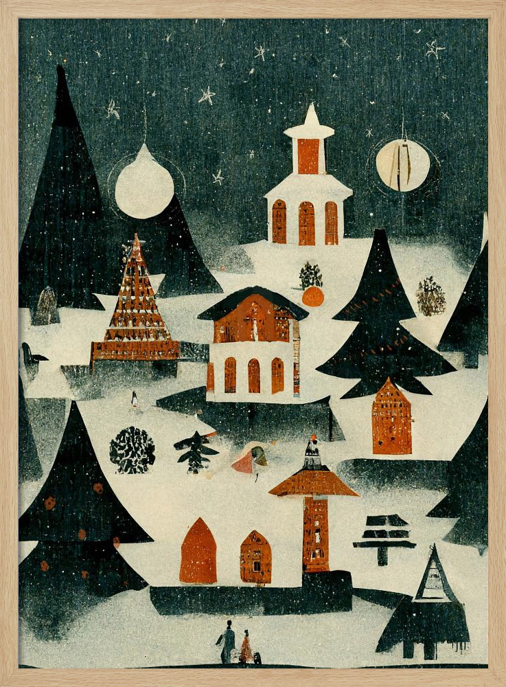 Affiche - Before Christmas cadre de poster en bois naturel