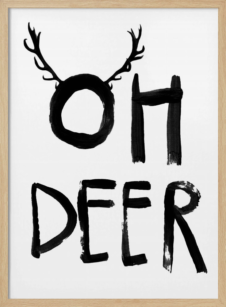 Poster - Oh Deer natural wood poster frame