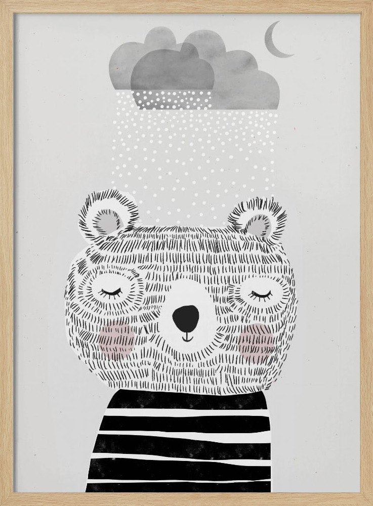 Poster - I Love Snow natural wood poster frame