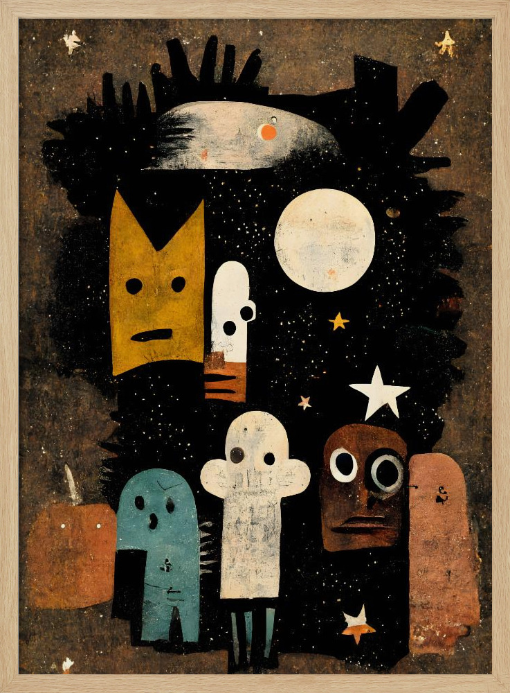 Affiche - Me And My Spooky Friends cadre de poster en bois naturel