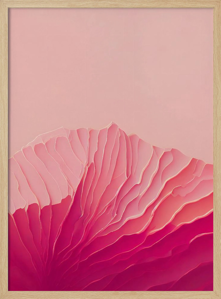 Poster - Pink Coral natural wood poster frame