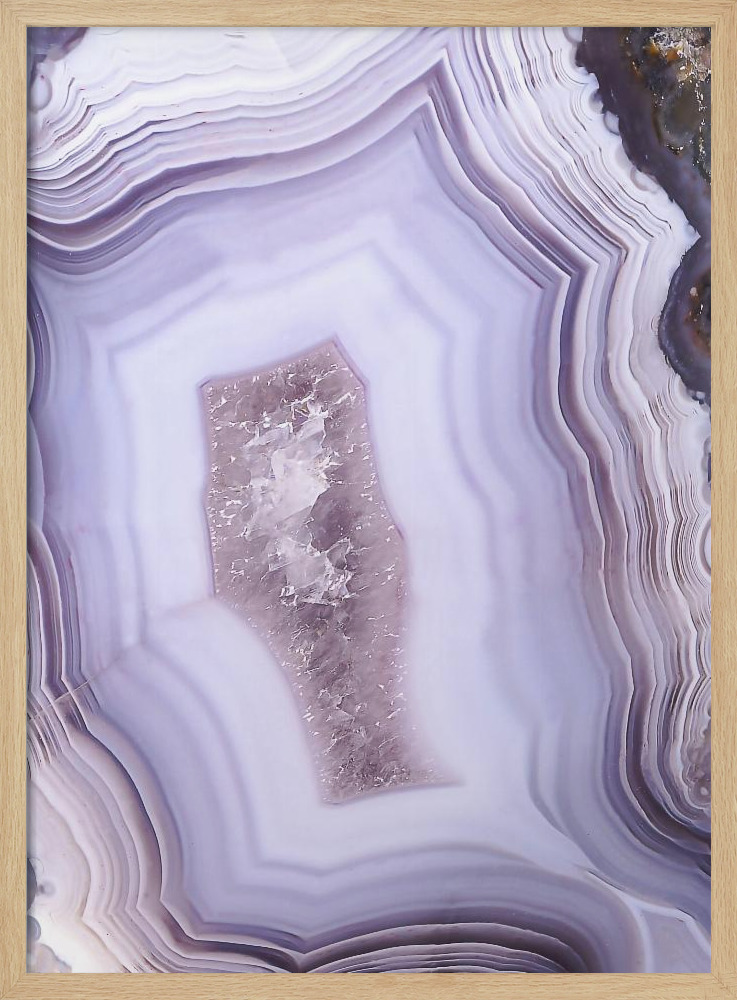 Plakat - Purple Agate ramka na plakat z naturalnego drewna