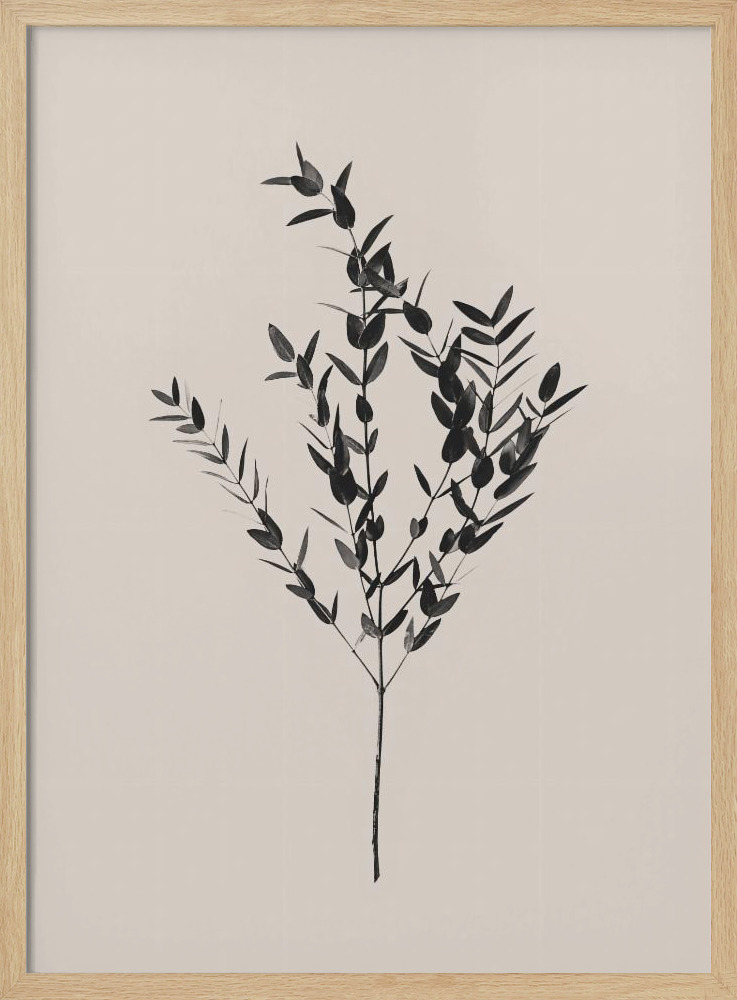 Poster - Inky Botanical natural wood poster frame