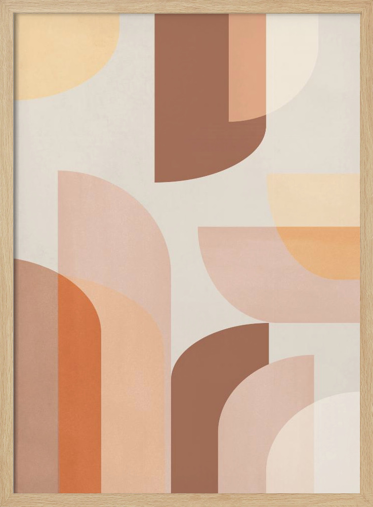 Poster - Retro Geometric natural wood poster frame