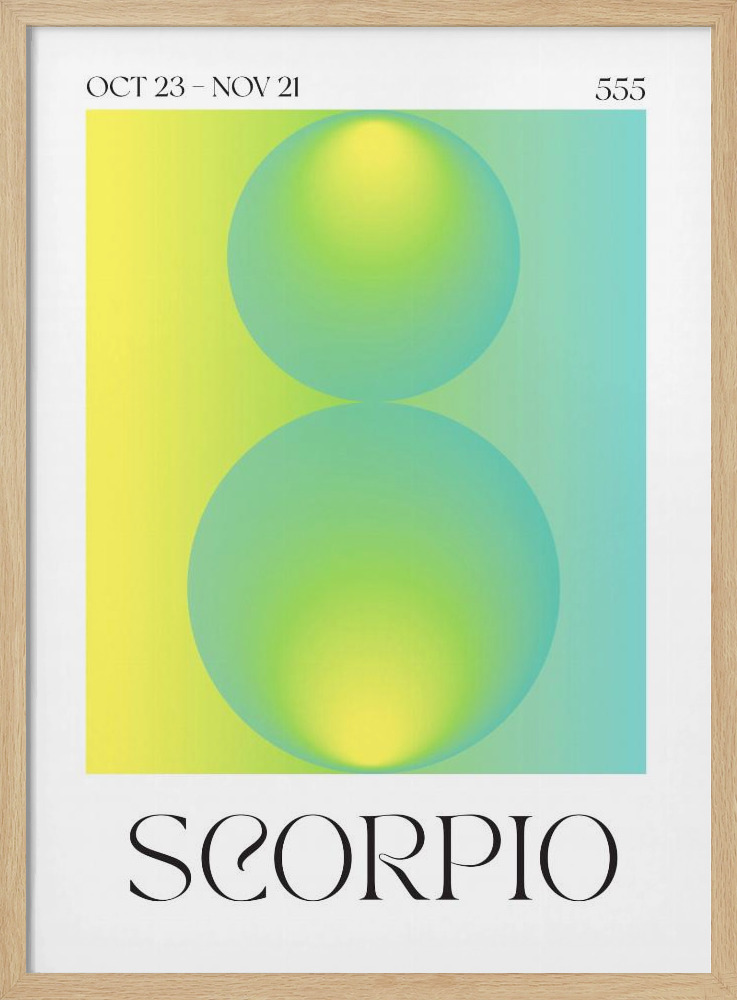 Poster - Scorpio posterframe van natuurlijk hout