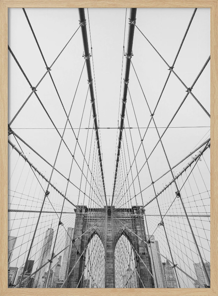 Poster - Brooklyn Bridge natural wood poster frame