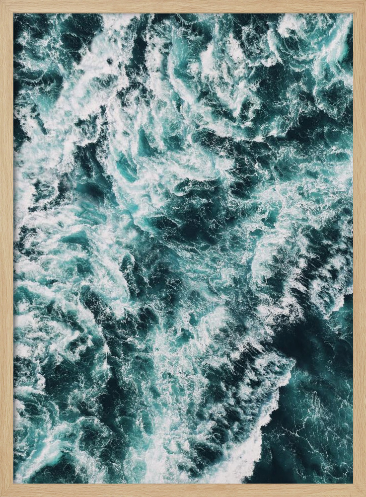 Affiche - Rough Sea cadre de poster en bois naturel