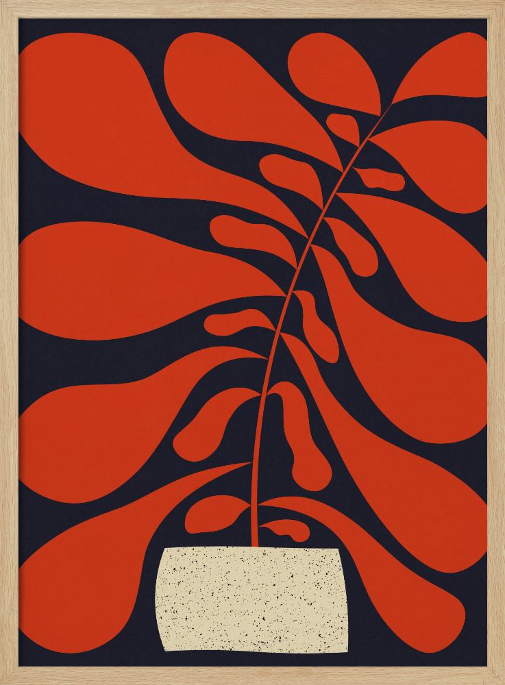 Poster - Lazy Plant #1 natural wood poster frame