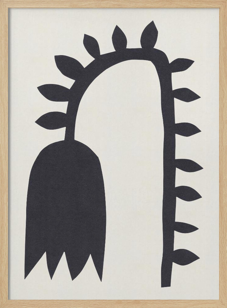 Poster - Black Tulip #1 natural wood poster frame