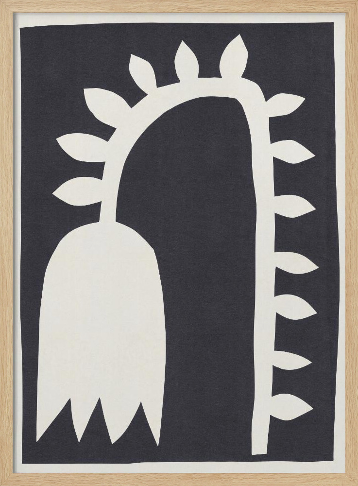 Poster - Black Tulip #2 natural wood poster frame