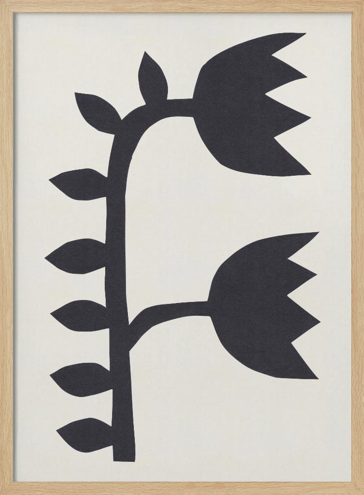 Poster - Black Tulips #1 natural wood poster frame