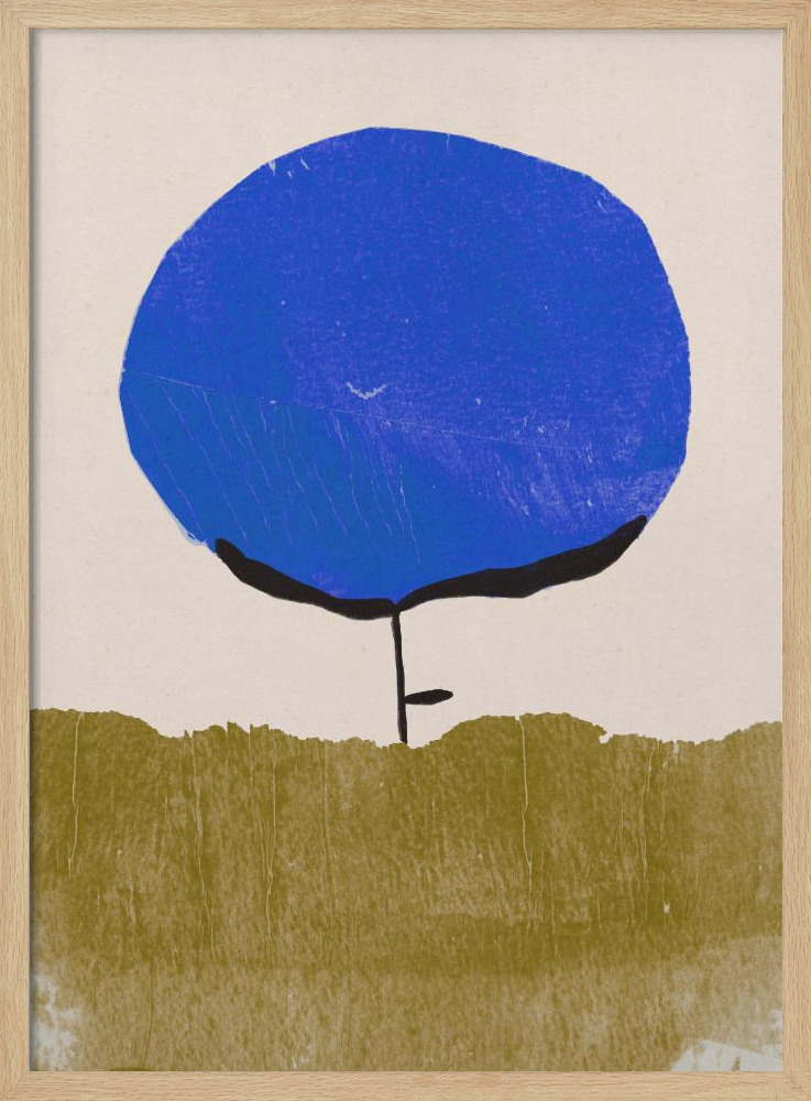 Poster - Blue Flower natural wood poster frame