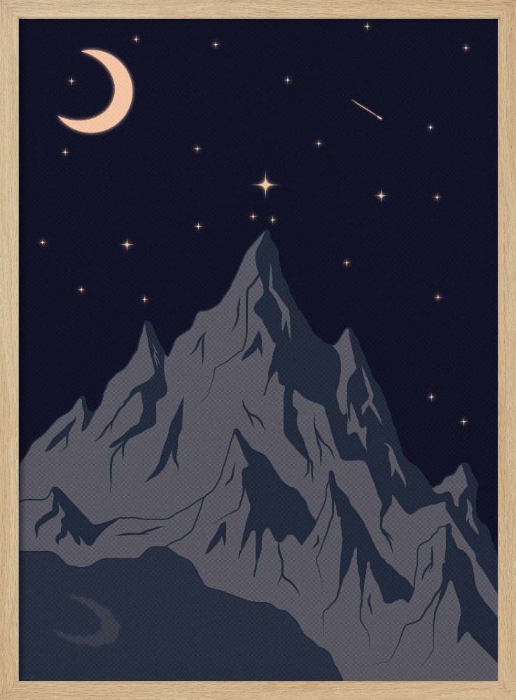Poster - GOOD NIGHT natural wood poster frame