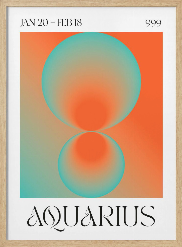 Poster - Aquarius natural wood poster frame