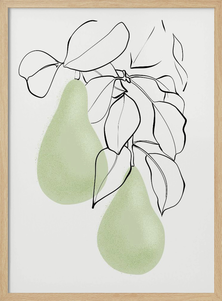 Póster - Wen pears natural wood poster frame